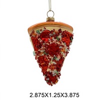 Ornement de Noël personnalisé de style nouveau, ornement en verre soufflé, hamburger, pizza et popcorn irréguliers, décoration intérieure de la crèche