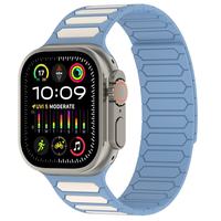 Bracelet de montre en silicone sport avec fermeture magnétique pour Watch Series 10/11/42/44/46/49mm Ultra SE bicolore