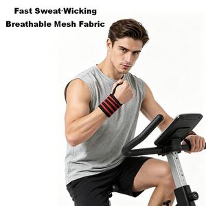 Sangles de soutien pour poignets en maille respirante pour hommes, avec fermeture auto-agrippante, pour l'entraînement cycliste, design à évacuation rapide de la transpiration - Product Image 1