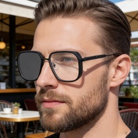 Nouvelles Lunettes de Soleil Photochromiques Carrées Tendance Européennes et Américaines 2026 pour Hommes – Monture Élégante à Charnière à Ressort pour Protection Solaire Extérieure