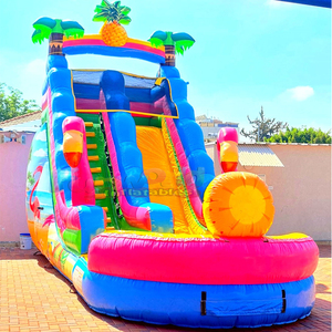 Toboggan aquatique gonflable flamant rose commercial kids summer party <b>inflatable</b> flamingo <b>water</b> <b>slide</b> for party - Product Image 1