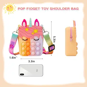 Многофункциональная мини сумка на плечо с единорогом, антистрессовый кошелек для мелочи, игрушки для девочек и женщин