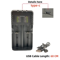 Cargador de Baterías Universal de Doble Bahía para Baterías de Iones de Litio 18650 21700 de 3.7V 4.2V, Base de Carga Inteligente con Entrada Tipo C, Banco de Energía, Micrófono, Cámara