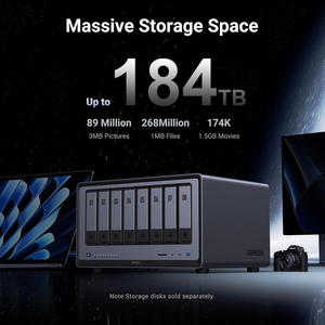 UGREEN NASync DXP8800 8 Bay Desktop <span class=keywords><strong>NAS</strong></span> Intel i3 1215u <span class=keywords><strong>6</strong></span>-Core CPU 8GB DDR5 RAM 128GB SSD Networking Storage Box 10GbE Wifi <span class=keywords><strong>6</strong></span> - Product Image 2