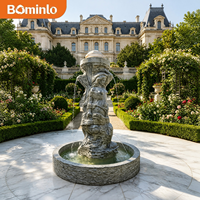 Fontaine de jardin extérieure de luxe en marbre, sculpture Nymphée de la Mer à 3 niveaux, pour la décoration paysagère de villas, cours et piscines