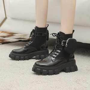 Winter British Gear Sole for Chunky Sole Comfortable Flats Ankle Women Boots Rubber Outsole - Product Image 2