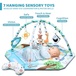 U999 Nouveau design <span class=keywords><strong>Tapis</strong></span> <span class=keywords><strong>de</strong></span> jeu doux pour bébé 8-en-1 Tummy Time Toys <span class=keywords><strong>Tapis</strong></span> éducatif pour bébé pour le développement visuel, auditif et moteur - Product Image 2