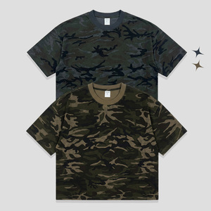 Premium 100% Cotton Camouflage Tee BOXY Wholesale T Shirt Plain Short Sleeve T-Shirt Custom Homme Printing <b>Tshirts</b> For Men - Product Image 3