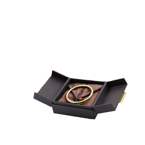 Boîtes de rangement pour bracelets en bois et cuir de style pompons carrés avec doublure en velours, emballage de bijoux de luxe avec cordons à franges - Product Image 4