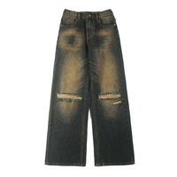 Proveedor de marcas internacionales --- Street Wear Unisex Pantalones holgados de gran tamaño Boys Vintage Jeans Pantalones sueltos rectos para hombres