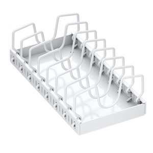 Support de cuisine coulissant Hundred Flags en acier au carbone, organisateur de couvercles de casseroles réglable, rangement pour armoire, style moderne - Product Image 5