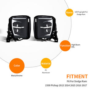 Luces antiniebla LED de parachoques de 36W con lámpara de conducción de lente transparente halo DRL para Dodge Ram 1500 Pickup 2013 2014 2015 2016 2017 - Product Image 6