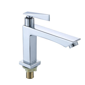 Grifo de lavabo Chenlu Square de siete caracteres con una sola manija, cromado, montado en cubierta, 4 orificios centrales - Product Image 3