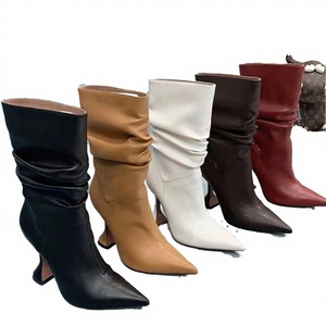Factory Wholesale Women's Autumn/Winter/Summer CHUKKA <b>Boot</b> Fashion Waterproof Comfort Square Heel Mid Calf Pointed Toe Shoes - Product Image 2