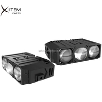 Projecteurs LED 200W pour Voiture, Feux de Grille avec Lentille, DRL et Ventilateur, Feux Antibrouillard de Conduite, Feux Auxiliaires Extérieurs pour Véhicules Tout-Terrain et Camions