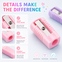Ensemble de taille-crayons miniatures couleur macaron, 24 pièces, taille-crayons manuel portable pour l'école, le bureau, les fournitures artistiques, les enfants, les étudiants