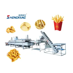 3000kg/h Fully automatic Frozen French Fries Production Line industrial 100kg/h Potato Chips Making Machine Price