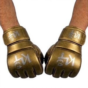 Gants de boxe demi-doigts en cuir PU pour entraînement et sparring MMA Muay Thai Kickboxing KLTW INT'L KL-MMA-001 - Product Image 1