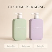 Bouteille de shampooing en plastique HDPE écologique 350 ml 500 ml, flacon de lotion de luxe recyclable, flacon de gel douche avec pompe, emballage