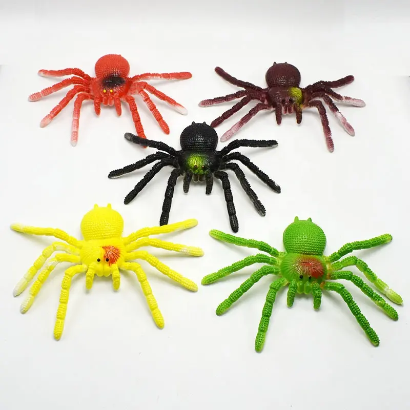 Commercio all'ingrosso Promozionale Realistico Animale di Plastica Giocattoli Scherzo Morbido Mini TPR Spider Toy Realistica Insetti Giocattoli Per I Bambini