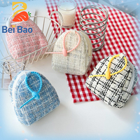 Dompet Koin Mini dengan Bordir Bintang dan Pita Besar, Dompet Kecil Lucu dengan Ritsleting, Tempat Lipstik, Kantong Kunci, Tas Penyimpanan Perhiasan Kawaii untuk Anak Perempuan