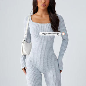 Monos Deportivos Casuales de Manga Larga para Mujer con Logotipo Personalizado, Conjuntos de Yoga y Gimnasio de Una Pieza con Control de Abdomen y Ajuste Delgado - Product Image 6