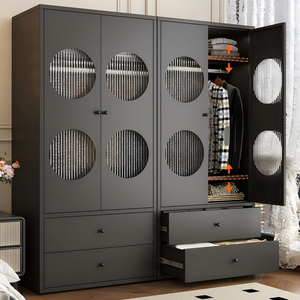 Armoire en fer |   Armoire de rangement pour vêtements d'enfants non toxique |   Casier métallique moderne pour chambre à coucher |   Simple, économique, réglable - Product Image 1