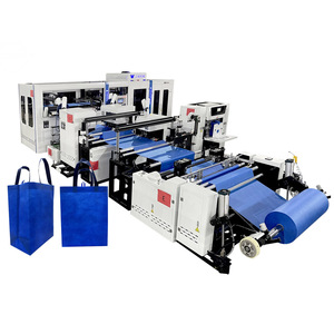 เครื่องผลิตถุงผ้าไม่ทออัตโนมัติเป็นมิตรต่อสิ่งแวดล้อมเครื่องทำถุงแบบด้ามจับกล่องสัตว์เลี้ยง - Product Image 1
