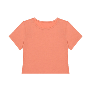 Nueva Camiseta Personalizada para Mujer, Cuello Redondo, Manga Corta, Lisa, Transpirable, Ecológica, de Tela de Felpa Orgánica con Relieve - Product Image 4