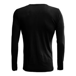 Kaos Jersey Lengan Panjang Pria Warna Solid untuk Musim Gugur dan Musim Dingin, Bahan Polyester/Katun Anti-Pilling, Model <span class=keywords><strong>Henry</strong></span> Terbaru - Product Image 3