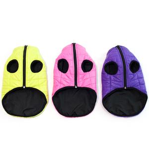 คุณภาพสูงสีเรืองแสงผ้าฝ้ายเบาะสุนัขเสื้อผ้าสัตว์เลี้ยงพันธุ์เล็กเสื้อกั๊กฤดูหนาวพร้อมสายรัดรู - Product Image 2