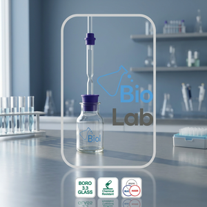 Frasco cilíndrico de laboratorio de vidrio borosilicato 3.3, frasco alto con tapón, 24/29 DIN 12257-5 m - Product Image 4