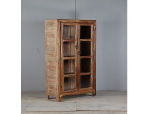 Vitrina de Madera Maciza con Puertas de Vidrio, Mueble de Exhibición con Gran Espacio de Almacenamiento y Diseño Elegante para Sala de Estar - Product Image 4
