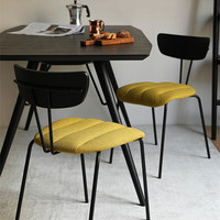 Chaise de salle à manger nordique en métal avec dossier, tabouret de bureau moderne et simple, chaise de café, ensemble de salle à manger