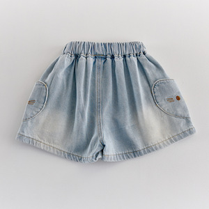 Nuovi Arrivi all'Ingrosso: Shorts in Denim di Cotone per Bambine con Motivi Cartoon e Fiocco, <span class=keywords><strong>Pantaloncini</strong></span> Trendy per Bambini - Product Image 2