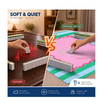 Tapis de jeu de Mahjong Jiaji anti-bruit avec base en caoutchouc antidérapant de 2 mm pour 4 joueurs, Mahjong américain, Poker, Bridge