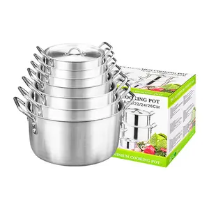 Best selling casserole 7pcs pots with lid hot pots cookware set aluminum cookware kitchen cooking set