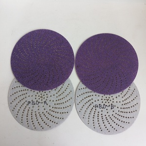 Papier abrasif céramique poreux brossé violet de 150 mm à 49 trous, adapté au ponçage à sec des automobiles. - Product Image 2