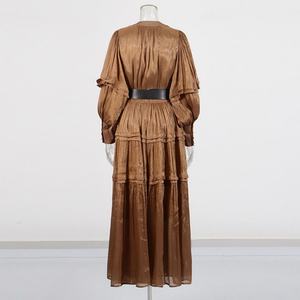 Ropa de Verano 2025, Vestido Artístico Vintage de Verano, Manga Abullonada, Cintura Ajustada, Elegante, Estilo Boho Chic, Vestidos para Mujer, Elegantes - Product Image 4