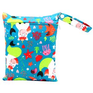 Sac à couches en tissu imperméable pour bébé, Logo personnalisé PUL, sac à couches en tissu imperméable pour bébé, fermeture à glissière unique, imprimé, réutilisable, sacs secs et humides pour bébé, 20x25cm - Product Image 6