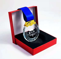 Médaille Ronde en Cristal Personnalisable avec Coffret Cadeau – Vente Directe Usine, Idéale pour les Compétitions
