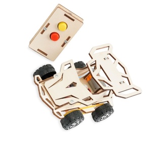 OKN-T05091 <b>DIY</b> Wireless Remote Control 4WD Car STEM Wooden Educational Science <b>Kit</b> - Product Image 3