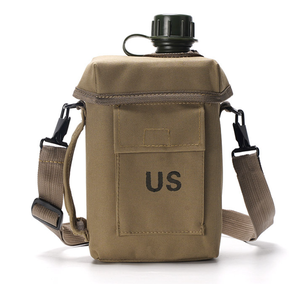 DE97 Outdoor Plastic Canteen with Pouch with Shoulder Straps Outdoor Portable Water Container 2L Capacity 2 Quart - Product Image 6