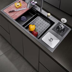 Nueva tendencia, fregadero de cascada de acero inoxidable, gran cubo de basura individual, fregadero de cocina, lavabo doméstico, fregaderos hechos a mano - Product Image 2