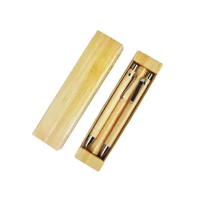 JW6399 рекламный логотип переработанный экологичный бамбуковый деревянный сенсорный Стилус коробка с шариковой ручкой