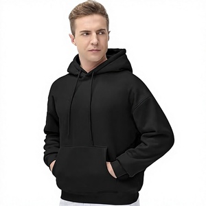 Sweat-shirt à capuche noir pour homme, coupe classique, couleur unie, en molleton de coton, décontracté, avec poche avant, pour l'automne, Beazer Sports, anti-boulochage - Product Image 6