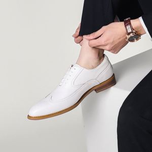 Zapatos de Negocios para Hombre, Punta Puntiaguda, Impermeables, de Cuero Genuino, de Piel de Vaca, con Cordones Oxford, para Oficina y Bodas - Product Image 4