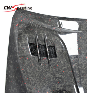 CWS-C STYLE FORGED CARBON FIBER <strong>ENGINE</strong> WITH RED FLAKES HOOD BONNET for 2018 TOYOTA CAMRY BODY KIT - Product Image 4