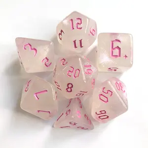 Nova Chegada Glitter Dice Adulto Masmorras E Dragão Rosa Dice Set