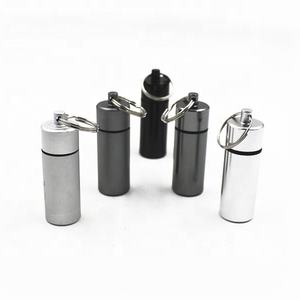 الجملة البسيطة حبة الحاويات المفاتيح زجاجة متعددة الوظائف أقراط صندوق لحبوب الدواء من المعدن مفتاح سلسلة - Product Image 1